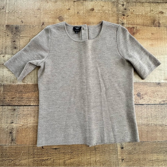 Talbots Merino Wool Beige Taupe Knit Top and Skirt Set PETITE Small Sophisticate - Picture 2 of 12